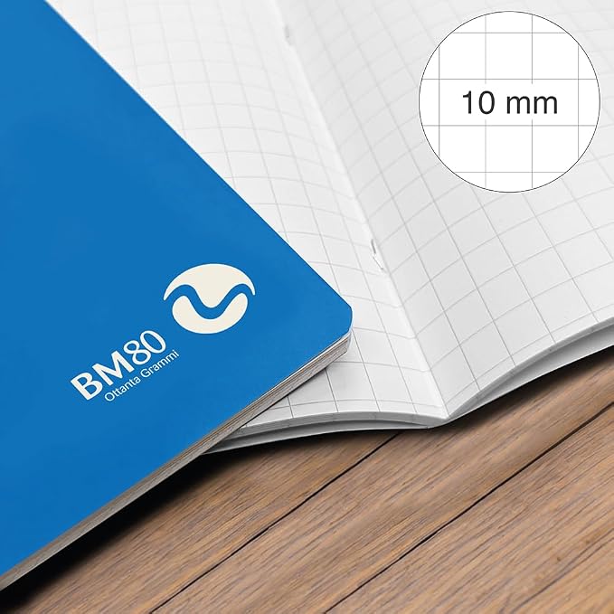 Quaderno BM80 80gr interno quadretti 10mm