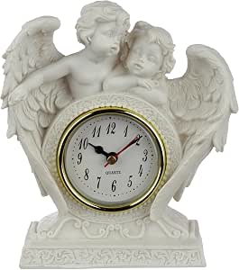 Orologio da tavolo decorativo in resina con angeli