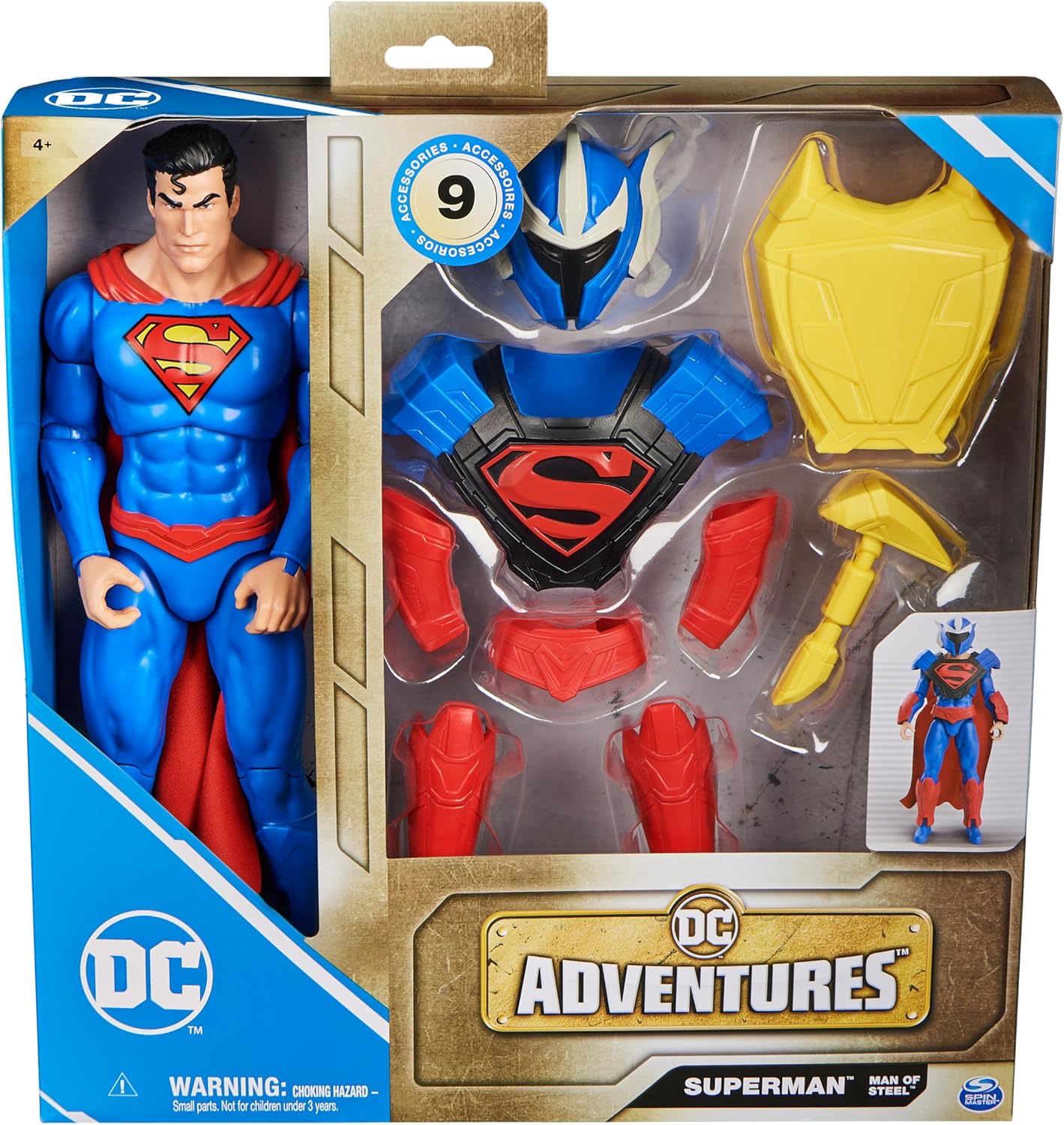 Superman Man of Steel Action Figure 30cm con 9 Accessori