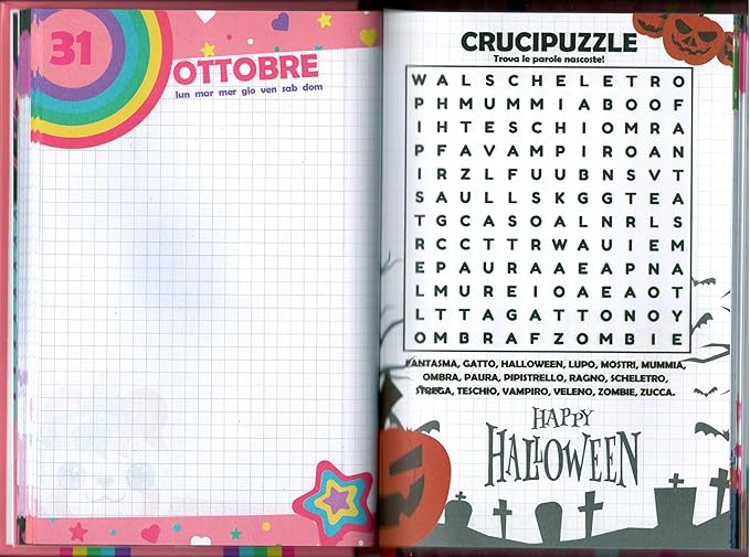 Diario Beautiful Mermaid Julian Ross pagine ottobre crucipuzzle