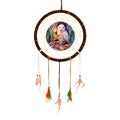 Acchiappasogni decorativo con pappagallo e piume