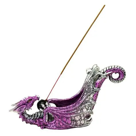 Porta Incensi a Bastoncino Drago Viola Fantasy