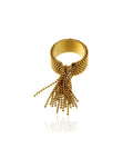 Anello con frange in acciaio inox placcato oro 18k