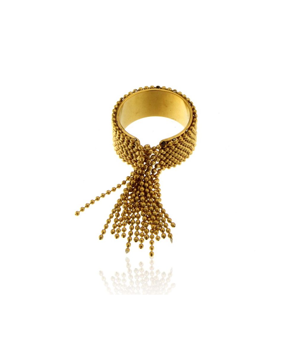 Anello con frange in acciaio inox placcato oro 18k