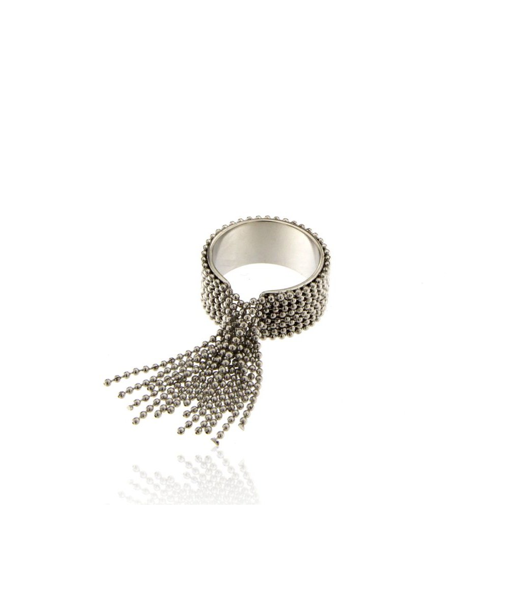 Anello con frange in acciaio inox