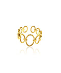 Anello di ovali crescenti in acciaio inox placcato oro 18k