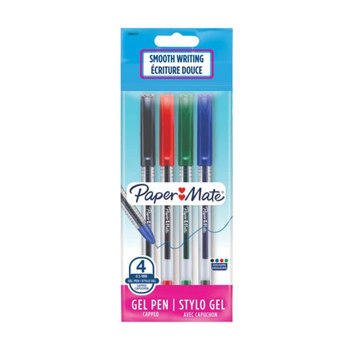 Set 4 Penne Gel Paper Mate Smooth Writing - Nero Rosso Verde Blu