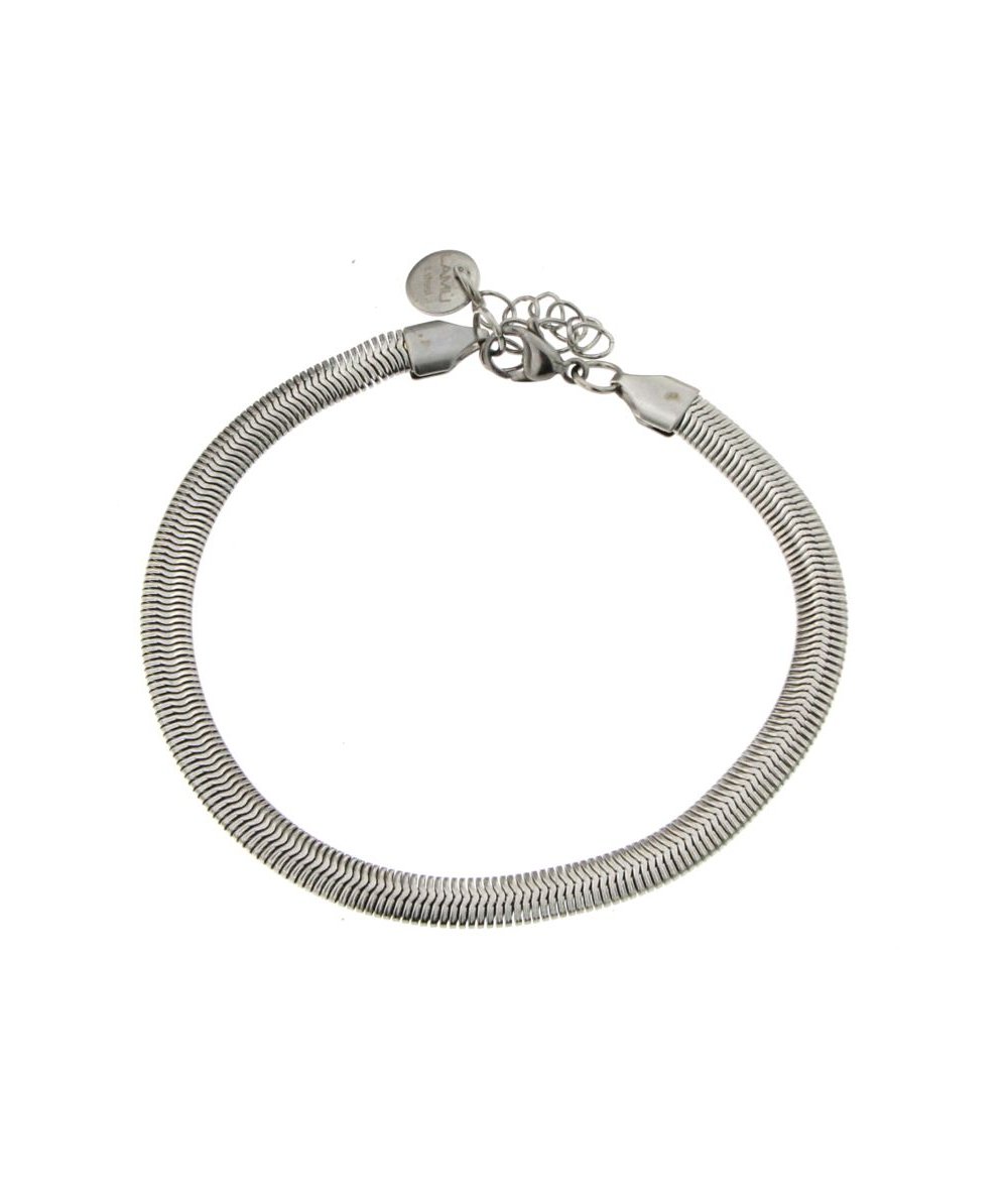 Bracciale maglia serpente in acciaio inox
