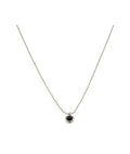 Collana catena bollicine con punto luce nero in acciaio inox
