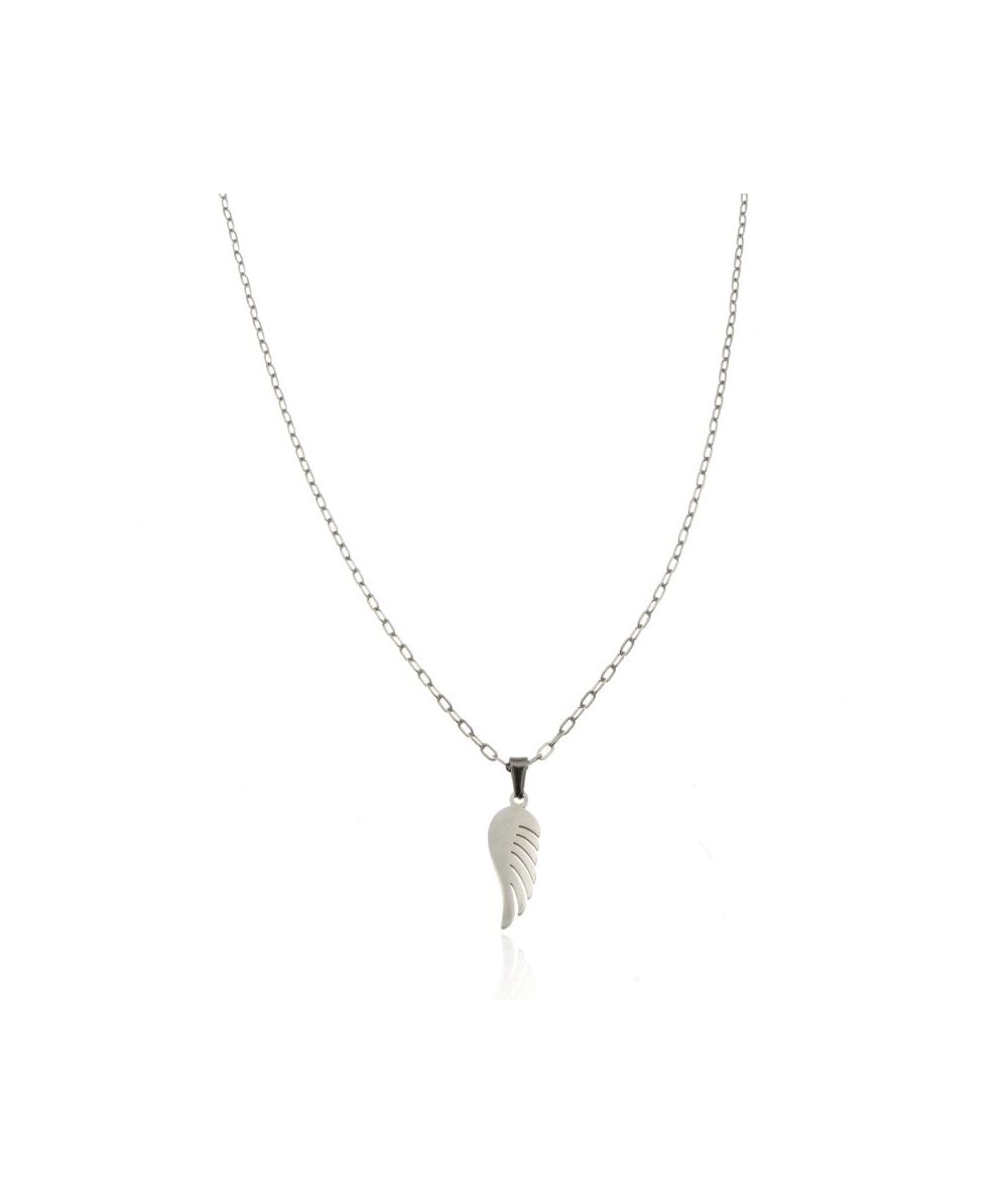 Collana da uomo in acciaio inox con pendente ala