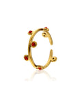 Anello in acciaio inox placcato oro 18k con punti luce arancione