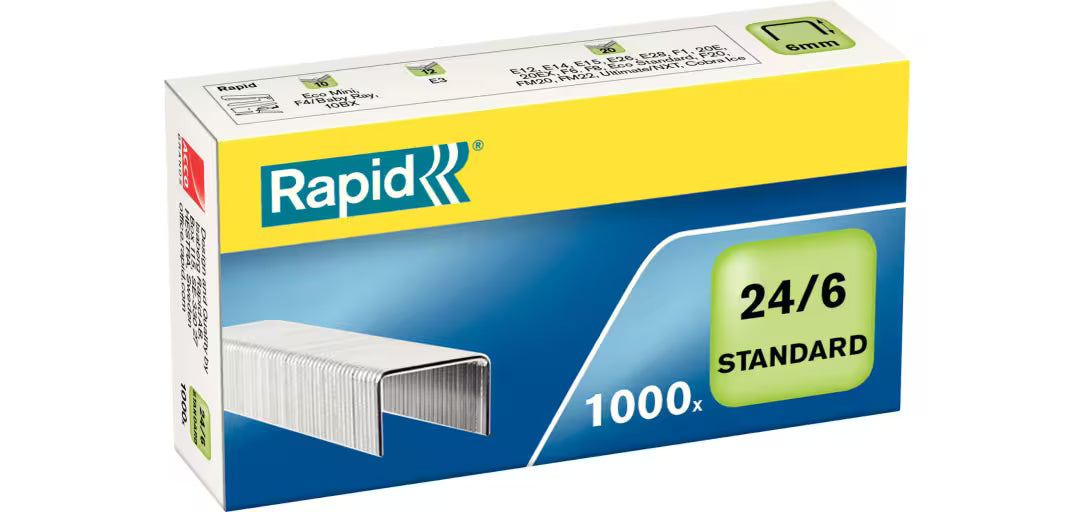 Rapid 24/6 Standard punti metallici 1000 pz confezione