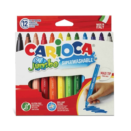 Carioca Jumbo Superwashable 12 pennarelli lavabili punta maxi