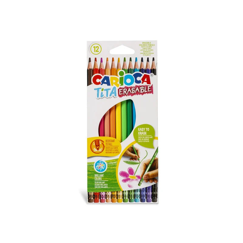 Matite Colorate Cancellabili Carioca Tita Erasable Set 12 pezzi