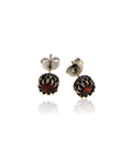 Orecchini zircone rosso 5 mm in acciaio inox