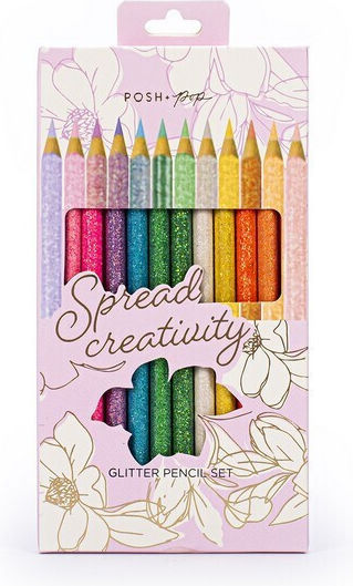 Set 12 Matite Glitter Spreads Creativity Posh + Pop